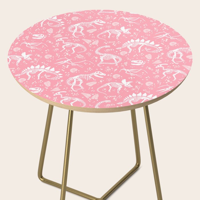 Excavated Dinosaur Fossils in Candy Pink Side Table Gallery Image 2