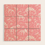 Excavated Dinosaur Fossils in Candy Pink Wood Wall Art Gallery Image 1