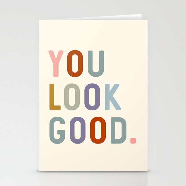 You Look Good, Bathroom Quotes Stationery Card Gallery Image 1
