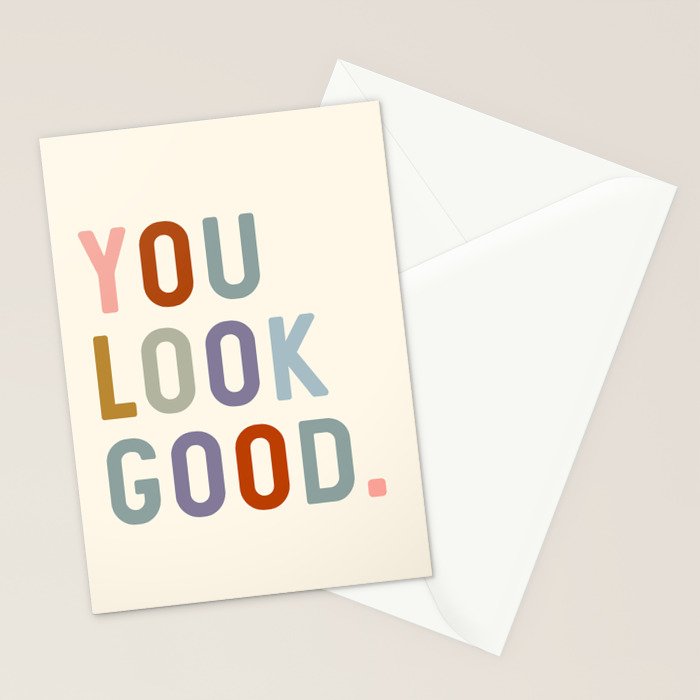 You Look Good, Bathroom Quotes Stationery Card Gallery Image 2