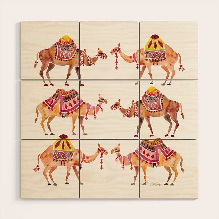 Camel Train Wood Wall Art Gallery Image 1