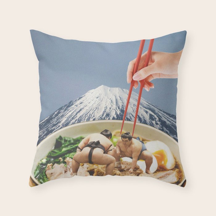 Fuji, Sumo, Ramen // Japan Love Throw Pillow Gallery Image 6