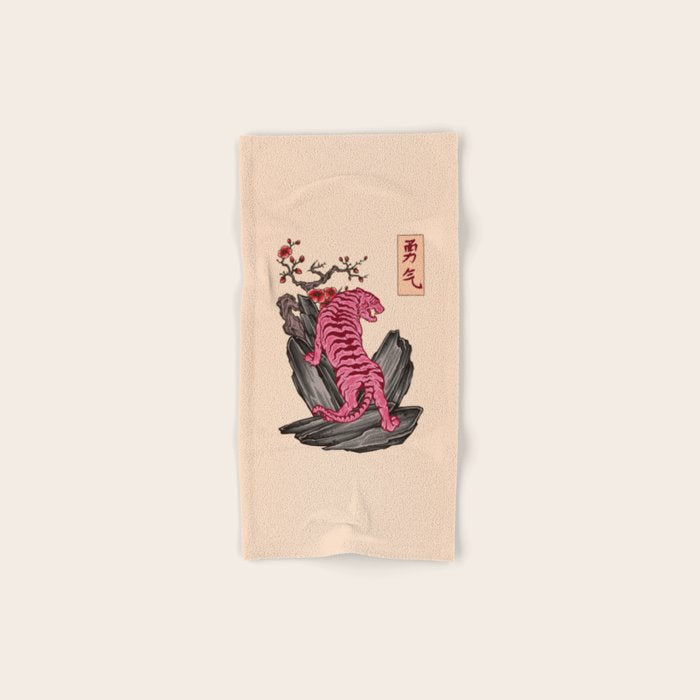 Japanese Courage Tiger Bath Towel Gallery Image 1