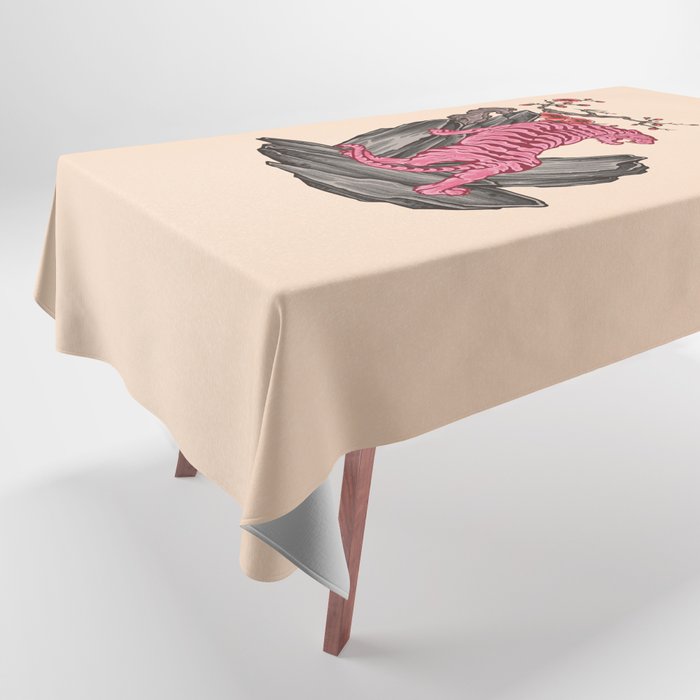 Japanese Courage Tiger Tablecloth Gallery Image 1