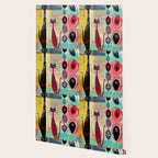 Mid-Century Modern 2 Cats - Graffiti Style Wallpaper Gallery Image 2