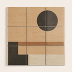 Mid Century Abstract Geometric 8 Wood Wall Art Gallery Image 1