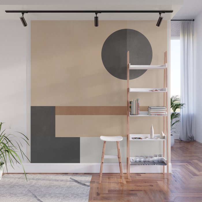 Mid Century Abstract Geometric 8 Wall Mural Gallery Image 1