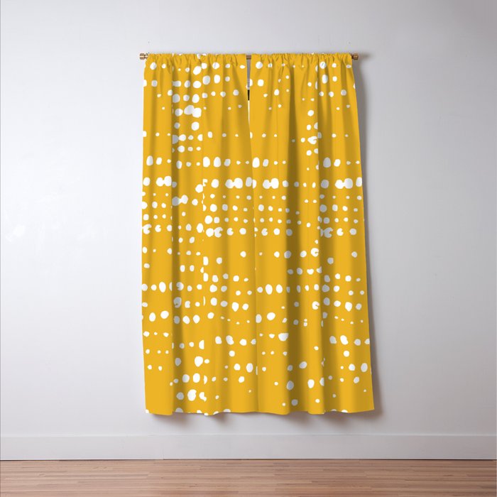 Abstract Spotted Pattern in Yellow Window Curtain Gallery Image 3