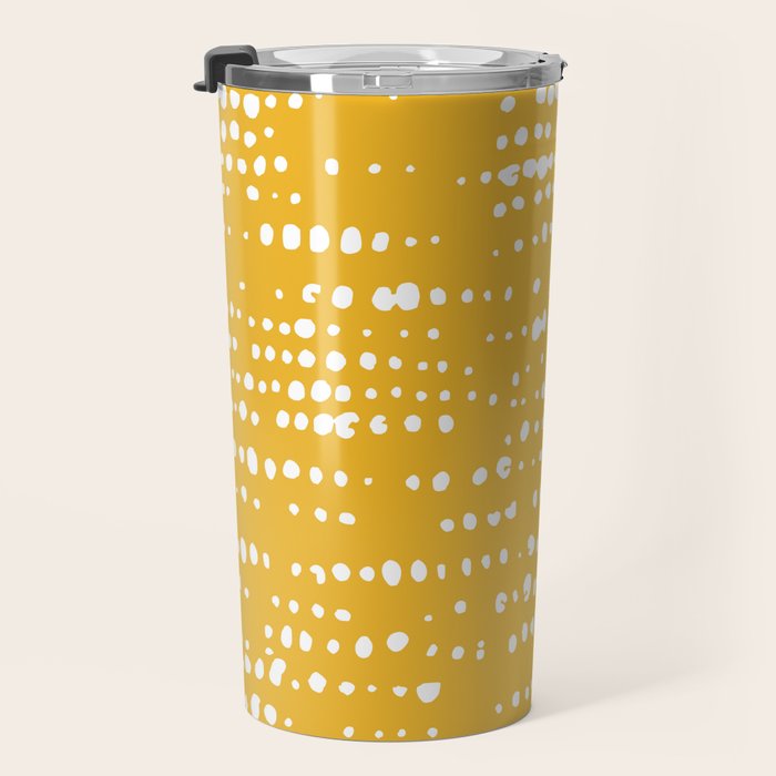 Abstract Spotted Pattern in Yellow Travel Mug Gallery Image 3