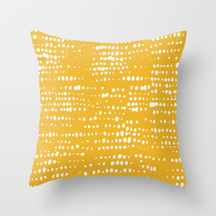 Abstract Spotted Pattern in Yellow Throw Pillow Gallery Image 6