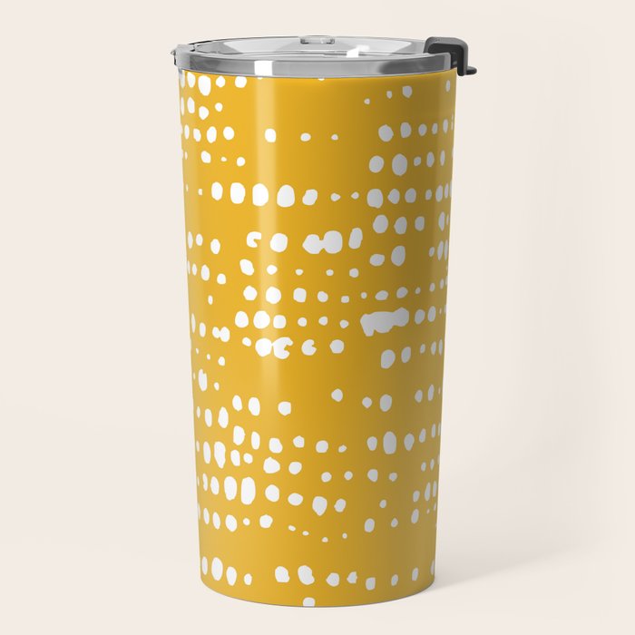 Abstract Spotted Pattern in Yellow Travel Mug Gallery Image 2