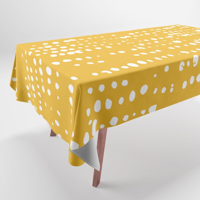 Abstract Spotted Pattern in Yellow Tablecloth Gallery Image 1