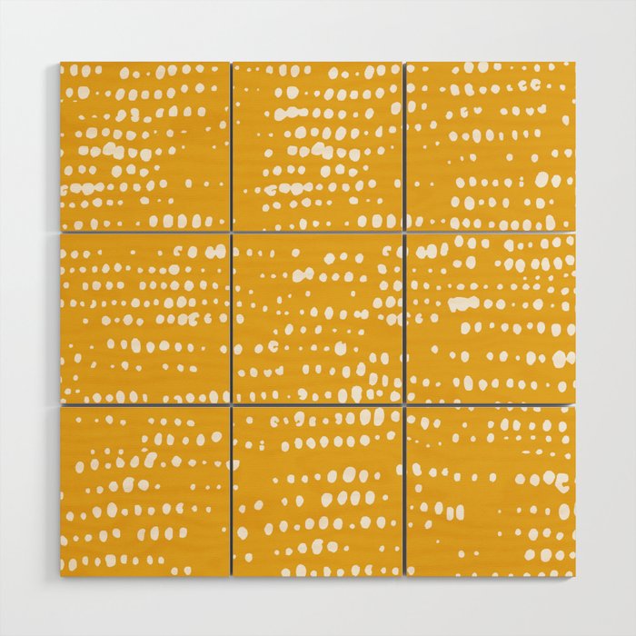 Abstract Spotted Pattern in Yellow Wood Wall Art Gallery Image 1