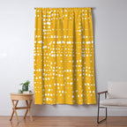 Abstract Spotted Pattern in Yellow Window Curtain Gallery Image 5