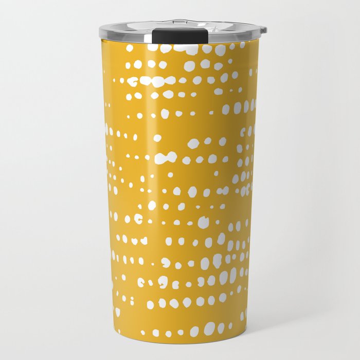 Abstract Spotted Pattern in Yellow Travel Mug Gallery Image 1