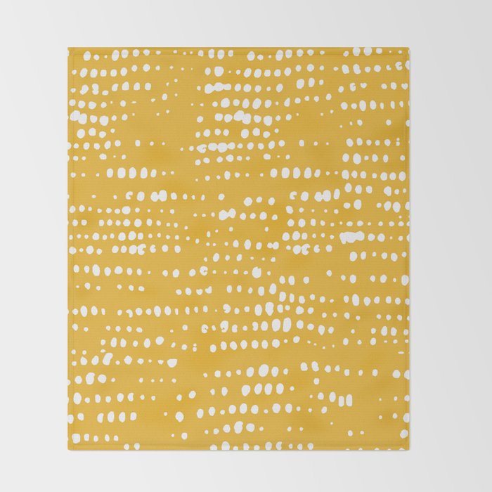 Abstract Spotted Pattern in Yellow Throw Blanket Gallery Image 2