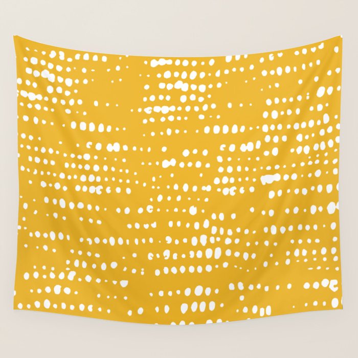 Abstract Spotted Pattern in Yellow Wall Tapestry Gallery Image 4