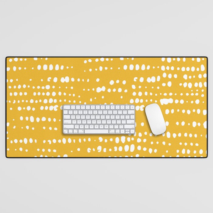Abstract Spotted Pattern in Yellow Desk Mat Gallery Image 1