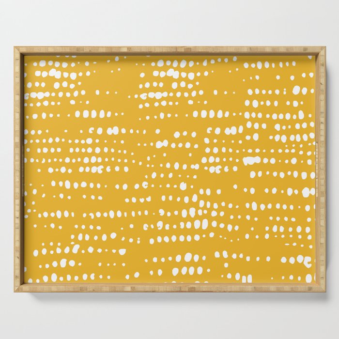 Abstract Spotted Pattern in Yellow Serving Tray Gallery Image 1