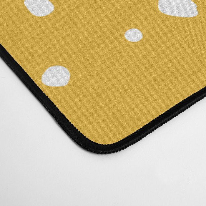 Abstract Spotted Pattern in Yellow Desk Mat Gallery Image 4