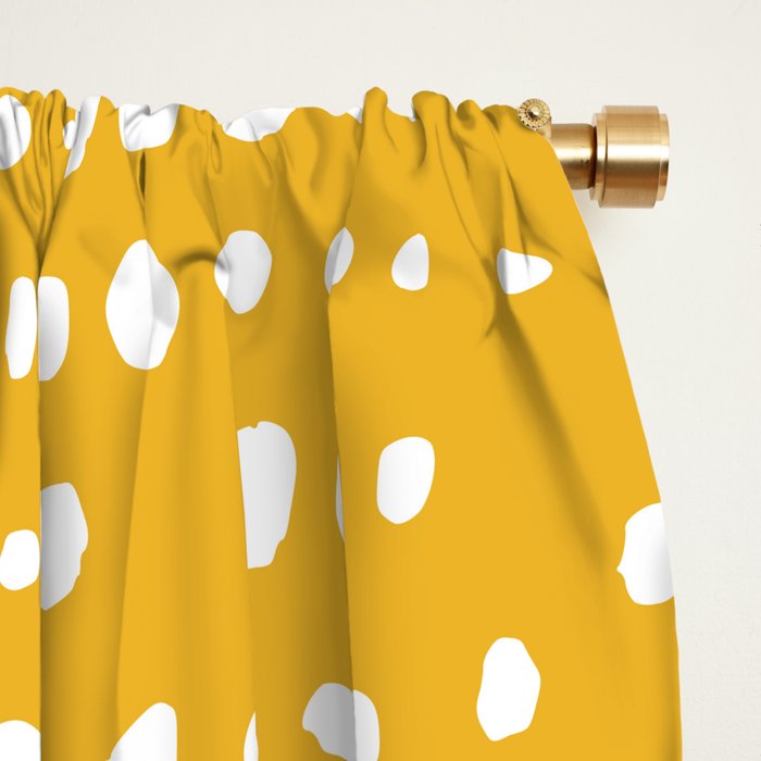 Abstract Spotted Pattern in Yellow Window Curtain Gallery Image 2