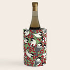 Chickadees & Winterberry Holly Wine Chiller Gallery Image 2