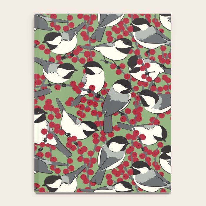 Chickadees & Winterberry Holly Notebook Gallery Image 4
