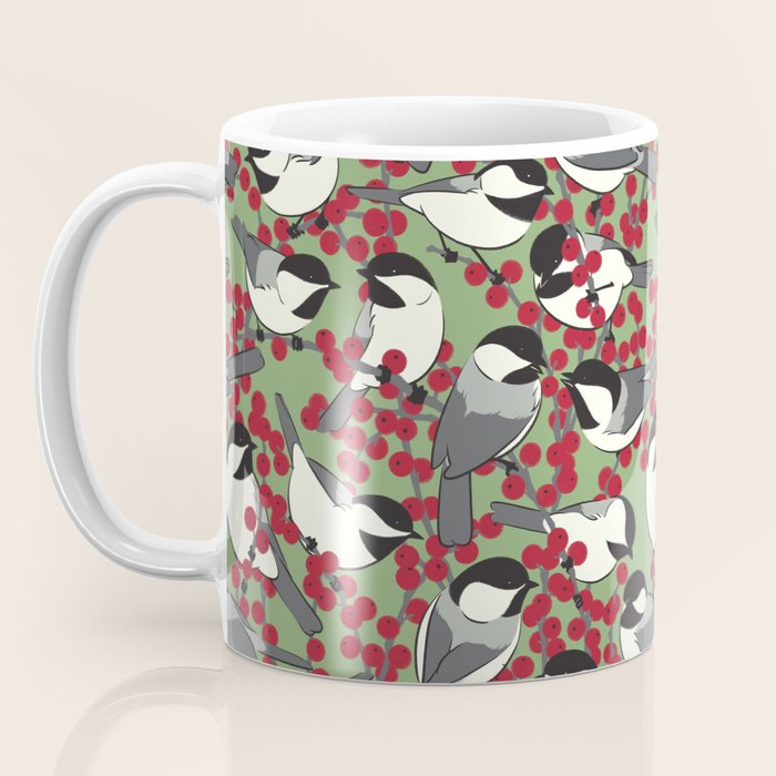 Chickadees & Winterberry Holly Coffee Mug Gallery Image 3