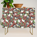 Chickadees & Winterberry Holly Credenza Gallery Image 1