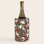 Chickadees & Winterberry Holly Wine Chiller Gallery Image 3