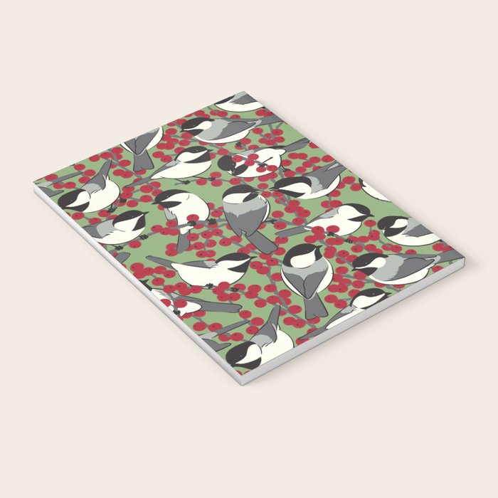 Chickadees & Winterberry Holly Notebook Gallery Image 3