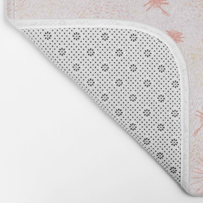 Make A Wish Dandelion Pattern in Pastel Pink & Peach Bath Mat Gallery Image 2