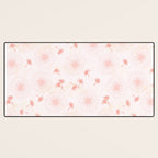 Make A Wish Dandelion Pattern in Pastel Pink & Peach Desk Mat Gallery Image 3