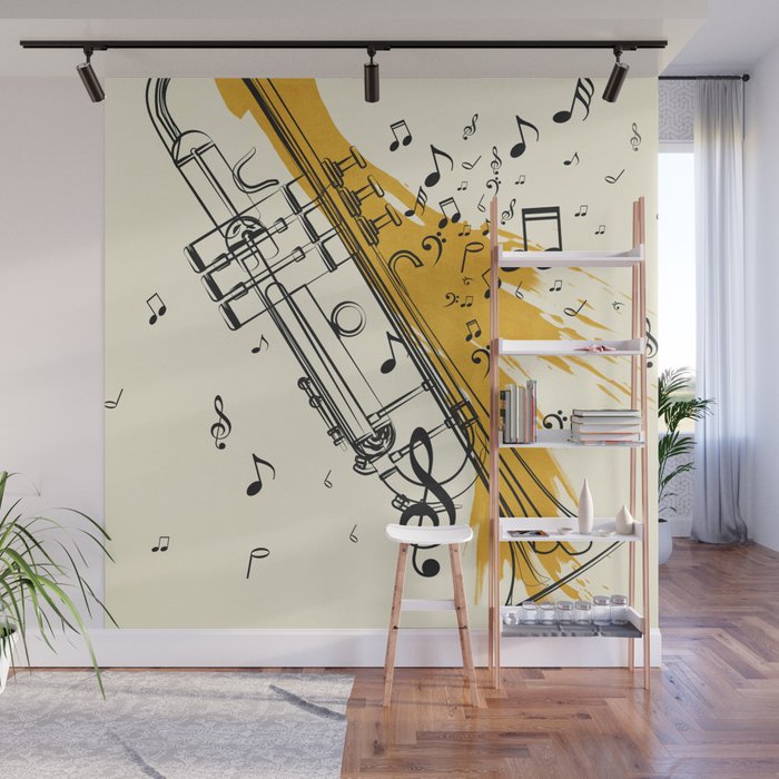 Abstract Minimal Musical Instrument 4 Wall Mural Gallery Image 1