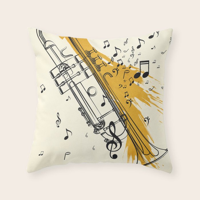 Abstract Minimal Musical Instrument 4 Throw Pillow Gallery Image 6