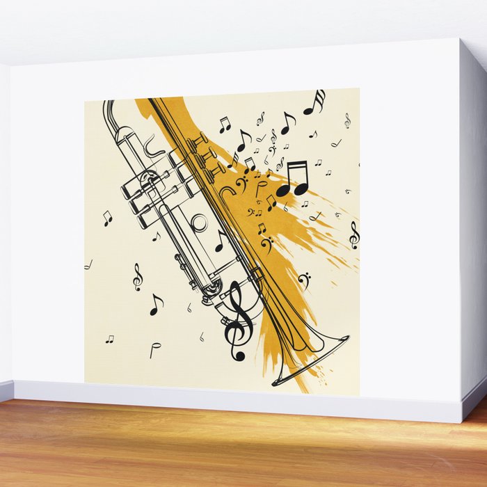 Abstract Minimal Musical Instrument 4 Wall Mural Gallery Image 2