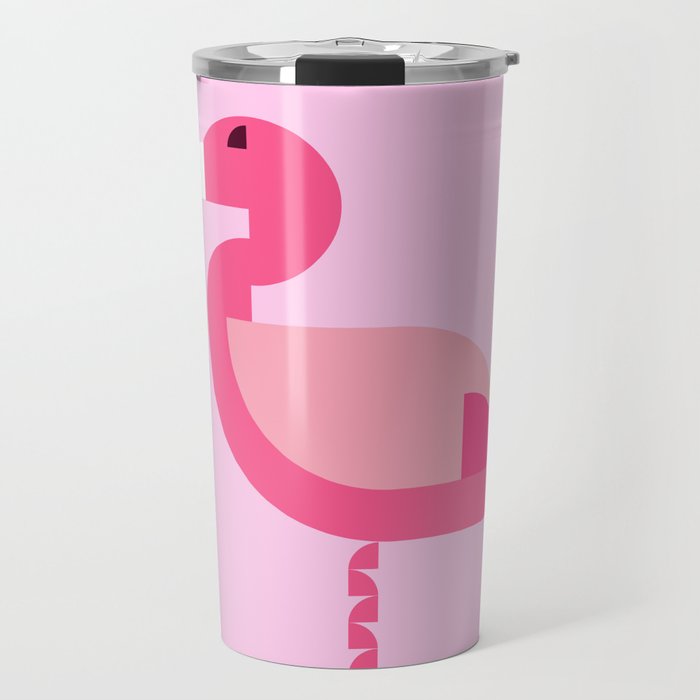 Geometric flamingo Travel Mug Gallery Image 1