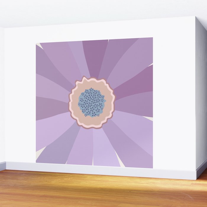 Purple Floral Daisy Wall Mural Gallery Image 2