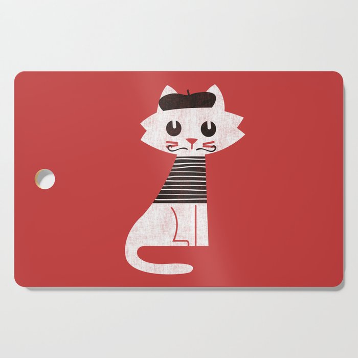 Mark the cat goes to Paris Cutting Board Gallery Image 1
