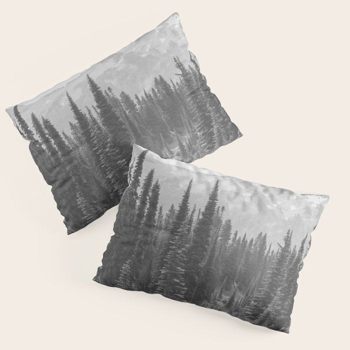 Escape to the Wilds - Black and White Nature Photography Pillow Sham Gallery Image 3