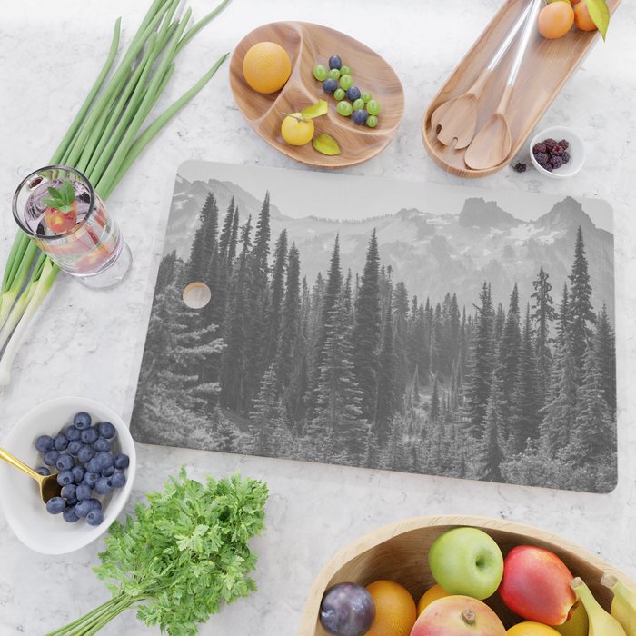 Escape to the Wilds - Black and White Nature Photography Cutting Board Gallery Image 2