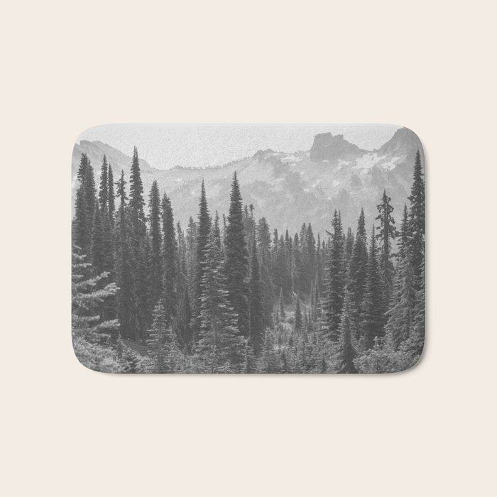 Escape to the Wilds - Black and White Nature Photography Bath Mat Gallery Image 1