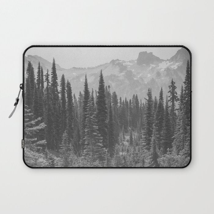 Escape to the Wilds - Black and White Nature Photography Laptop Sleeve Gallery Image 1