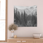 Escape to the Wilds - Black and White Nature Photography Wall Tapestry Gallery Image 2