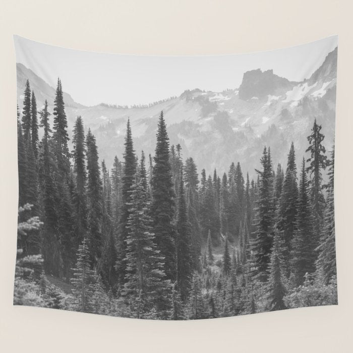 Escape to the Wilds - Black and White Nature Photography Wall Tapestry Gallery Image 4