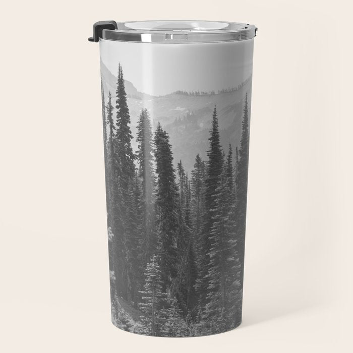 Escape to the Wilds - Black and White Nature Photography Travel Mug Gallery Image 3