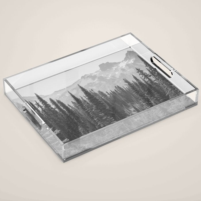 Escape to the Wilds - Black and White Nature Photography Acrylic Tray Gallery Image 1