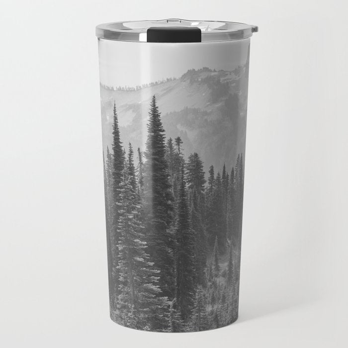 Escape to the Wilds - Black and White Nature Photography Travel Mug Gallery Image 1