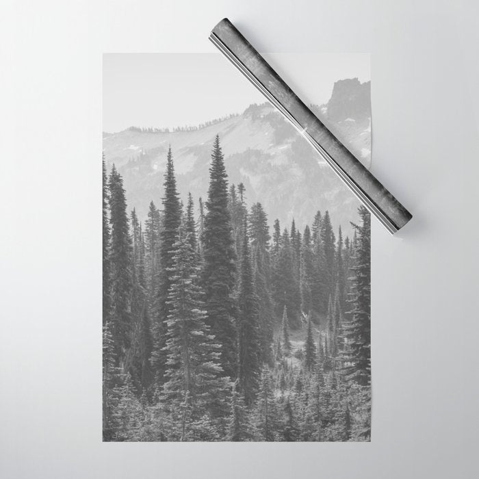 Escape to the Wilds - Black and White Nature Photography Wrapping Paper Gallery Image 1