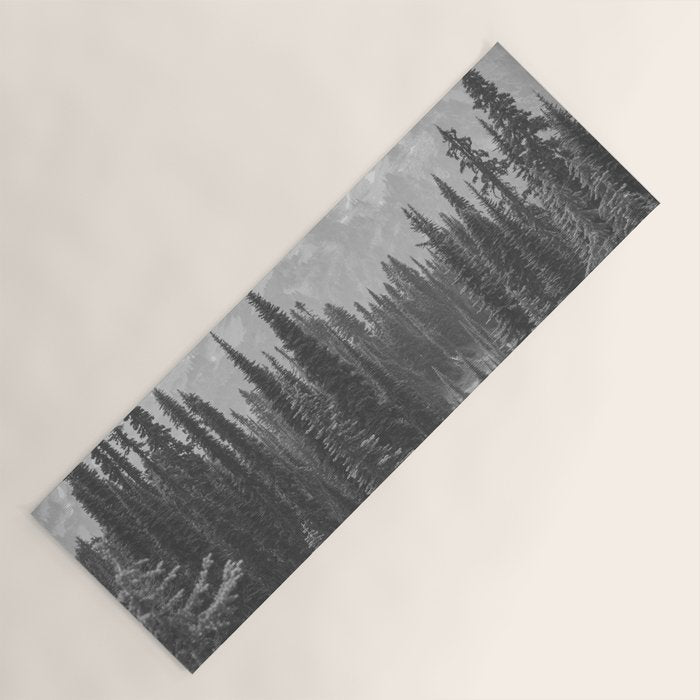 Escape to the Wilds - Black and White Nature Photography Yoga Mat Gallery Image 1
